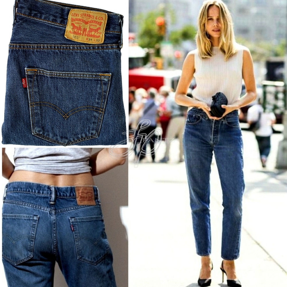 Levi's 501 jeans button fly high waist boyfriend
